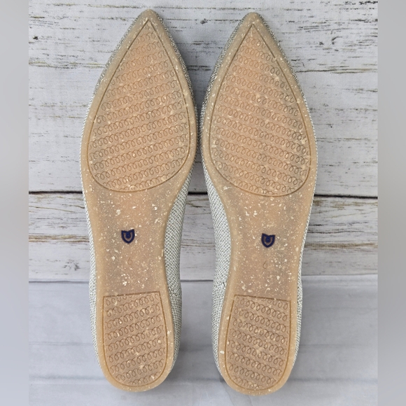 Rothy's The Pointed Toe Knit Ballet Flats Diamond Metallic Women's Size 6 - Picture 10 of 14